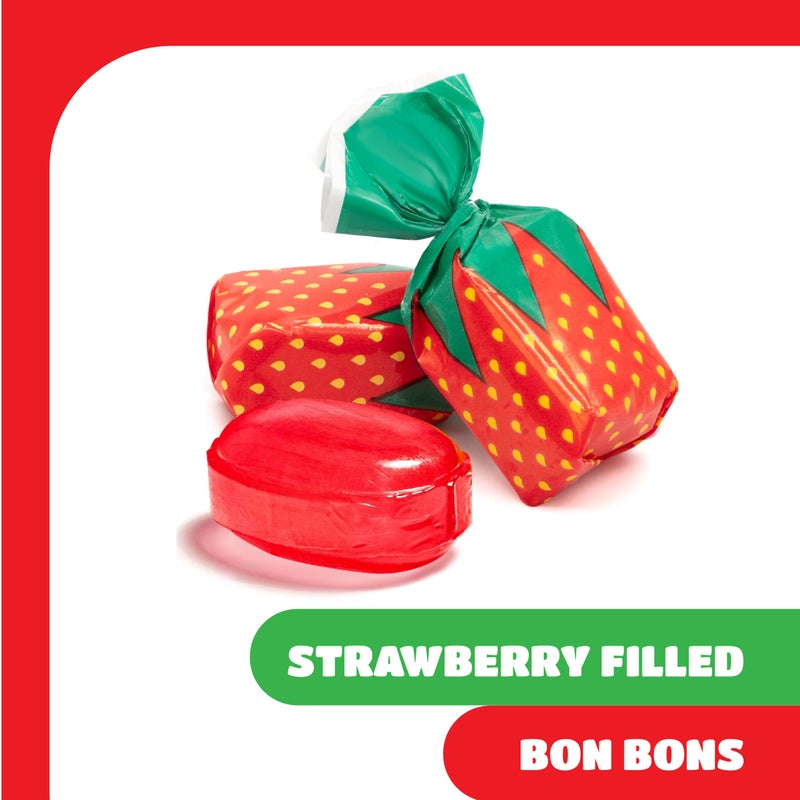 CRAZYOUTLET Arcor Strawberry Bon Bons - 2 Pound Bulk Pack - Filled Hard Candy Individually Wrapped - Soft Center Retro Candy - Classic Old School Candy for Office and Events - Image 4